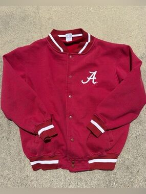 Spike Sports Alabama Bama Crimson Varsity Jacket with stitched Logos